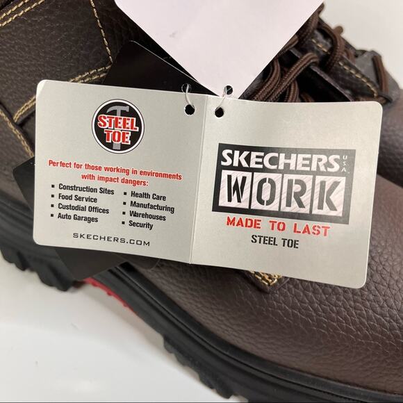 Skechers Men\'s Burgin Tarlac Industrial Work Boots Brown size 10 main image 5